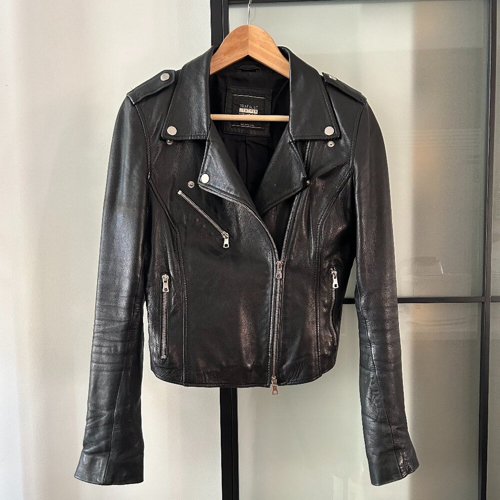 Zara Trafaluc Leather Moto Biker Jacket, Medium, Good condition